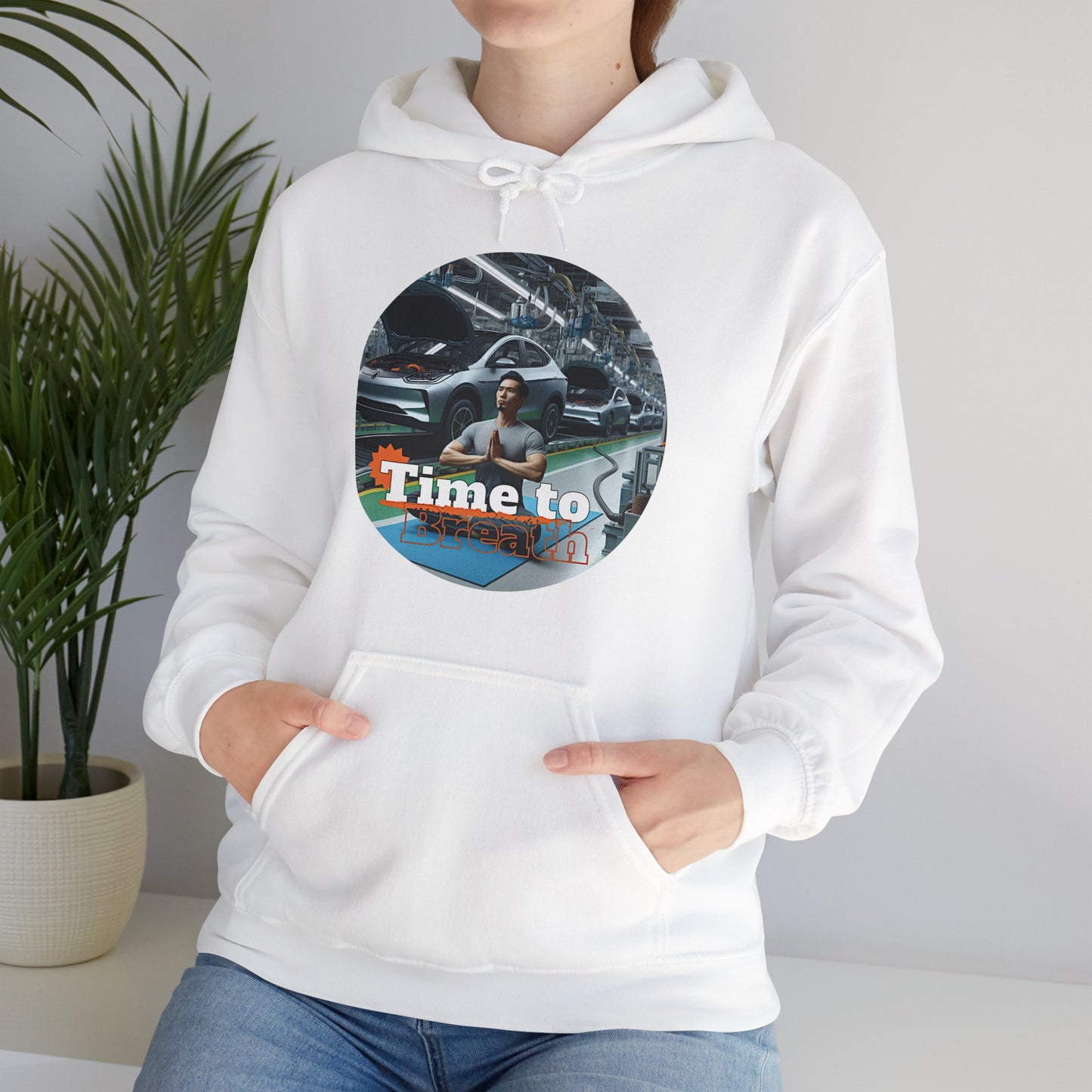 PoM's Mindfulness Collection ... TIME TO BREATH - Unisex Heavy Blend™ Hooded Sweatshirt (100% etically grown cotton, 8 sizes, up to 13 colors)