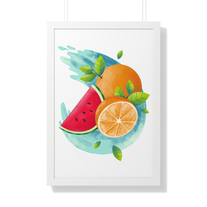 PoM's collection series "FRUITY LIFE" (PoM Edition #FL0004A-1123) - Framed Vertical Poster (eco-friendly, 3 frame colors, 3 sizes available)