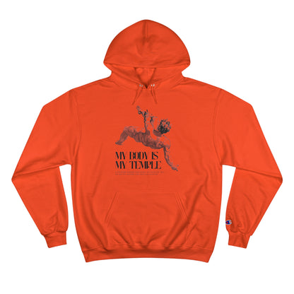 PoM's series of Mindfulness & Self Motivation ... "My Body is my Temple"  ... Sweatshirt (eco hooded, two-ply fleece, spacious pocket, 6 colours and sizes))