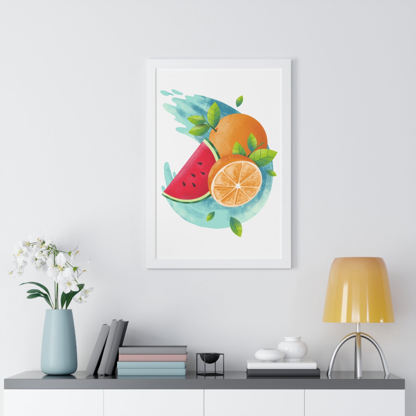 PoM's collection series "FRUITY LIFE" (PoM Edition #FL0004A-1123) - Framed Vertical Poster (eco-friendly, 3 frame colors, 3 sizes available)