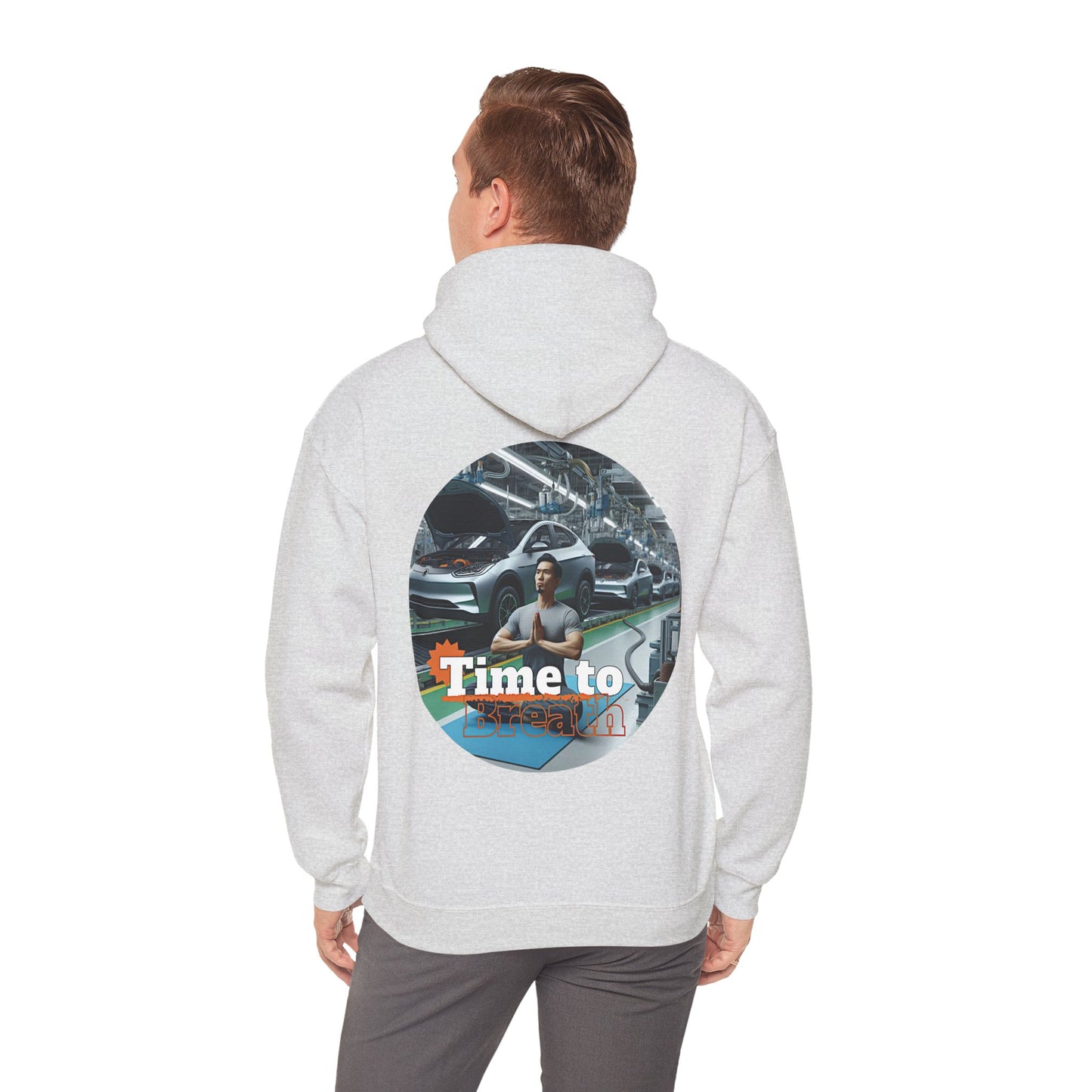 PoM's Mindfulness Collection ... TIME TO BREATH - Unisex Heavy Blend™ Hooded Sweatshirt (100% etically grown cotton, 8 sizes, up to 13 colors)