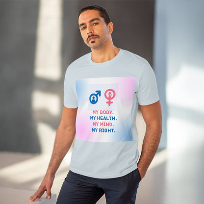 PoM's special series International World HEALTH Day 2024 ... "My Health, my right." - Cotton T-shirt (100% Organic - Unisex, 10 sizes and 12 colours)