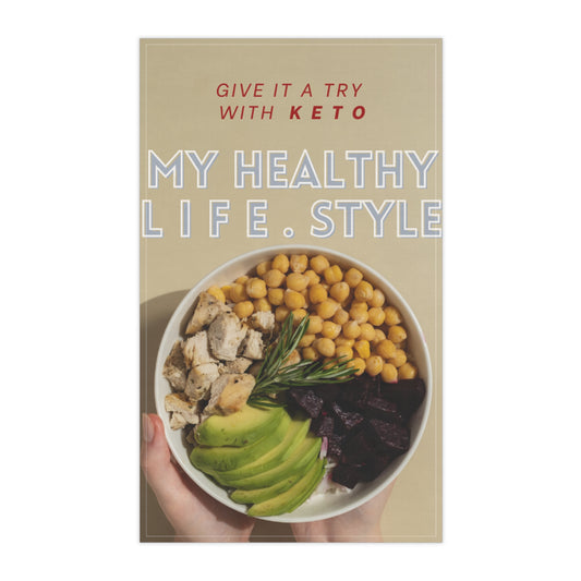 PoM's series "It's KETO Day" ... affirmation Kitchen Towel (2 materials: cotton twill, polyester - one size: 18" × 30" / 45.72cm × 76.2cm)