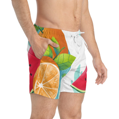 PoM's collection series "FRUITY LIFE" (PoM Edition #FL0009A) - Swim Trunks (AOP, light fabric, fast-drying)