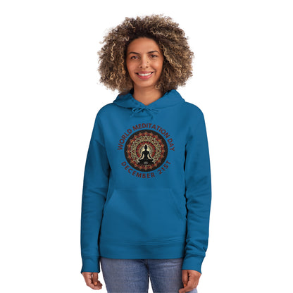 PoM's Mindfulness Collection ... special edition "World Meditation Day" (inauguration) - Unisex DRUMMER HOODIE (organic cotton and recycled polyester, up to 6 sizes and 8 colour)