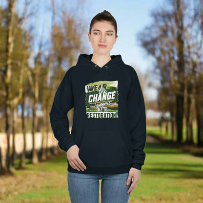 Hoodie with fleece inside - Unisex Sweatshirt (EcoSmart®, 50% cotton, with recycled plastic, 5 sizes)