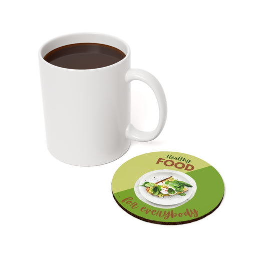 PoM's series "Healthy Nutrition & Diet" ... Coaster (3.75'' / 9.53 cm (square)) and 4''x4'' / 10.16 cm (roound), with anti-sliding cork bottom)