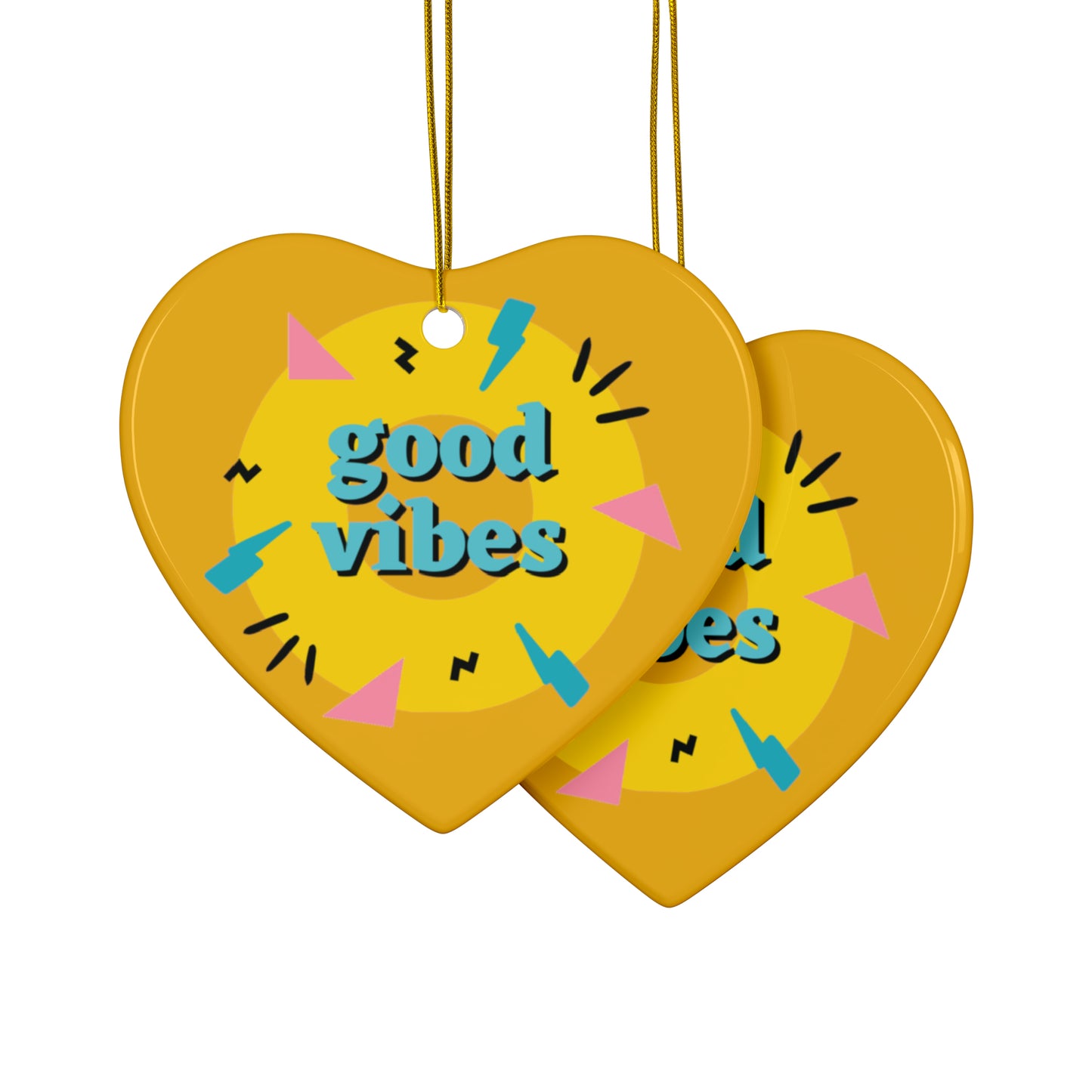 PoM's Mindfulness series ... Good Vibes ... Ceramic Ornaments (2 sided print, 2.5 mm thickness, 1pc or in bundles: 3pcs, 5pcs, 10pcs)