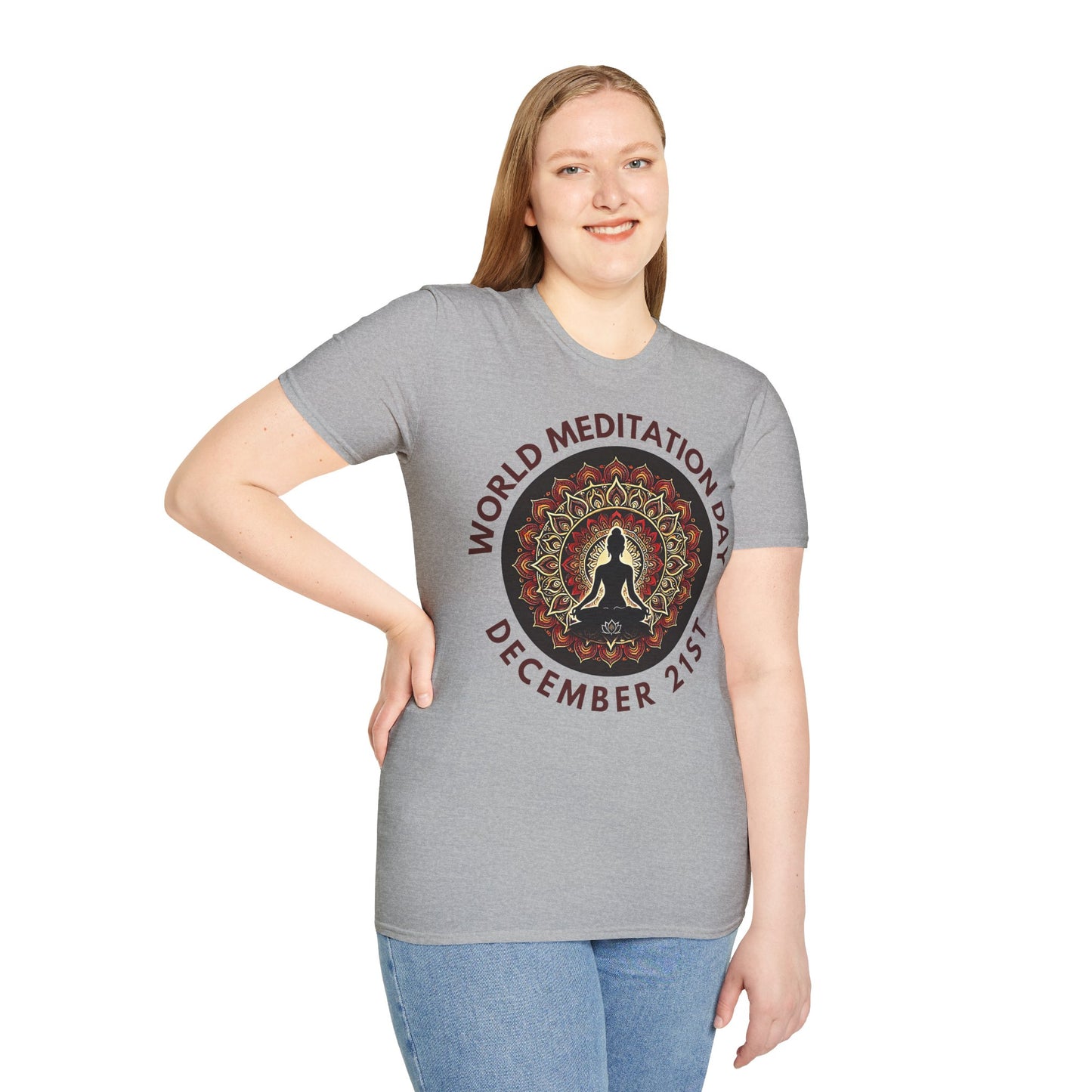 PoM's Mindfulness Collection ... special edition "World Meditation Day" (inauguration) - Unisex Softstyle T-SHIRT (100% cotton, all-year-wear, 6 sizes, up to 13 colours )