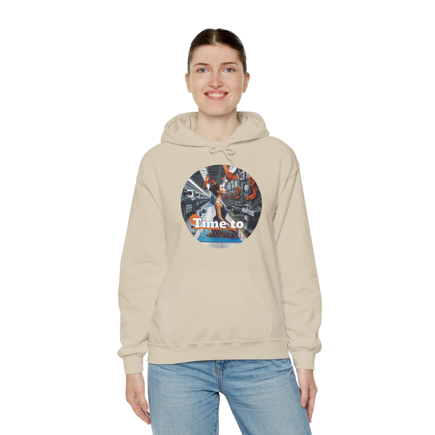 PoM's Mindfulness Collection ... TIME TO BREATH - Unisex Heavy Blend™ Hooded Sweatshirt (100% etically grown cotton, 8 sizes, up to 13 colors)