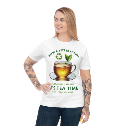 PoM's collection "International Tea Day 2024" - Brew a better future ... Organic Cotton Unisex Classic Jersey T-shirt (Fair Wear, PETA, GOTS certified - 9 sizes)