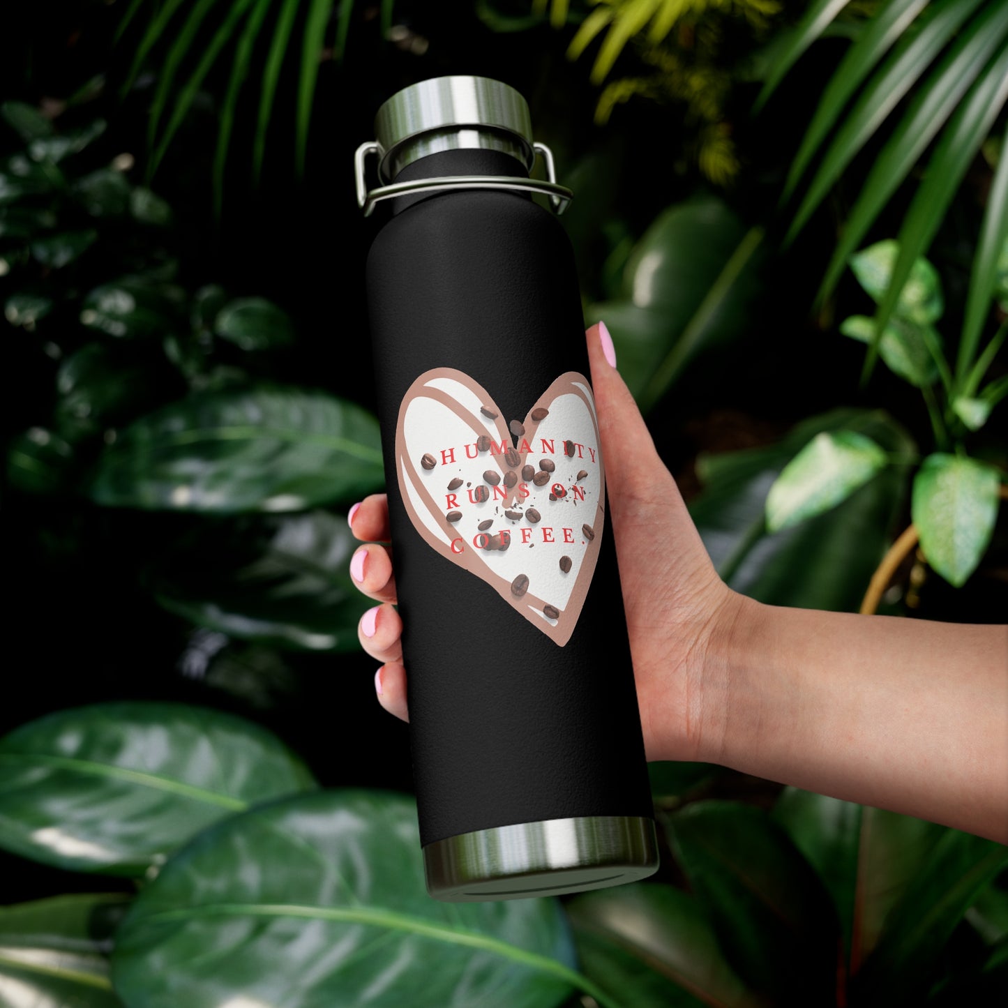 PoM's (hand brewed) Coffee series ... Copper Vacuum Insulated Bottle (22oz / 0.65 l, BPA free, scratch resistant)