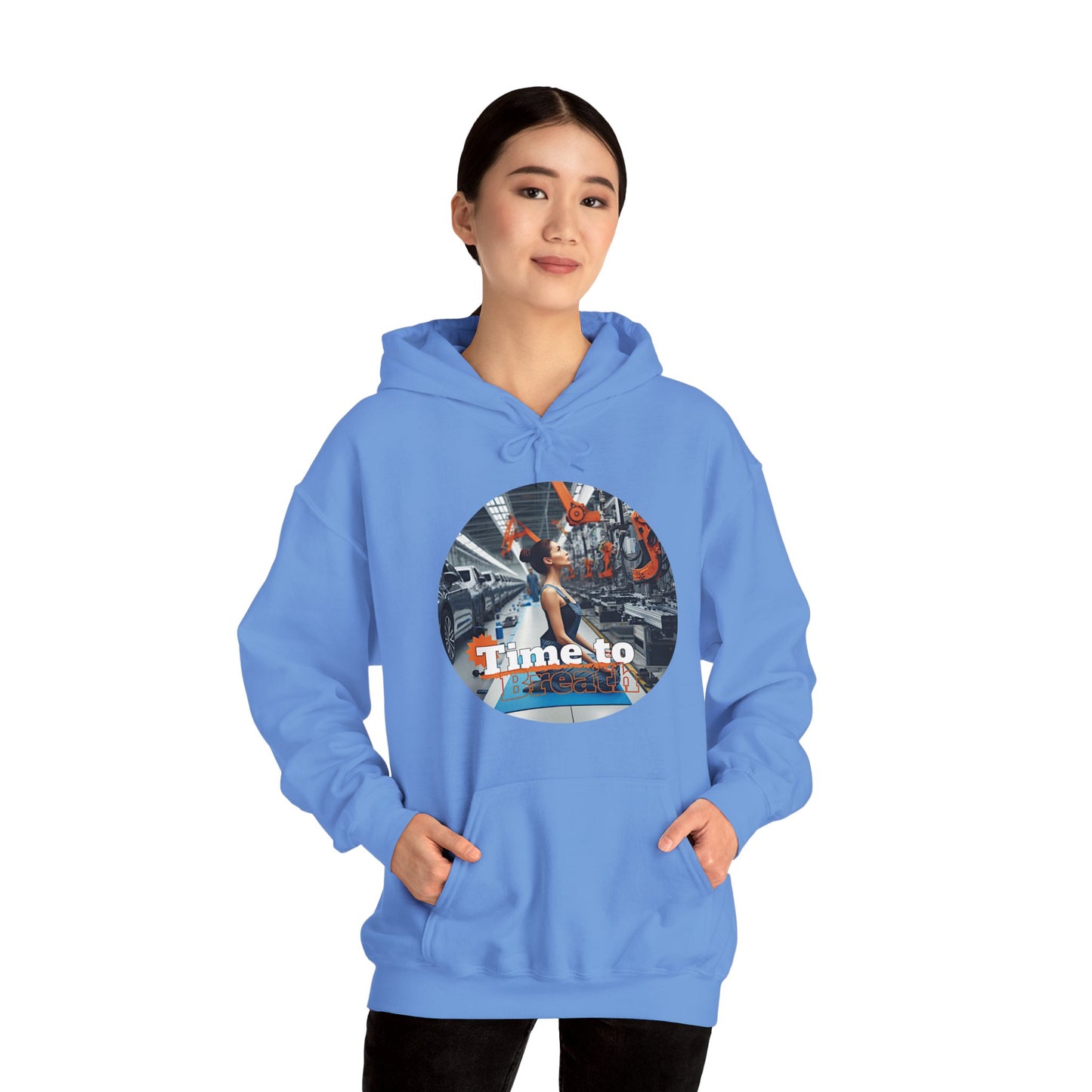 PoM's Mindfulness Collection ... TIME TO BREATH - Unisex Heavy Blend™ Hooded Sweatshirt (100% etically grown cotton, 8 sizes, up to 13 colors)