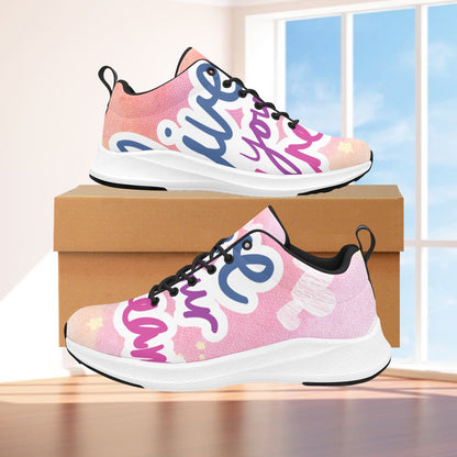 PoM's collection "Shoes that move you forward" - Women's Alpha Running Shoes (Model No. 10093, print: Live your dream)