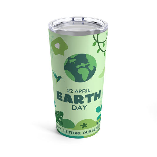 PoM's International EARTH Day series ... 2024 motto: Restore our Planet - vacuum-insulated Tumbler (stainless stell, 20 oz/0.59 l)