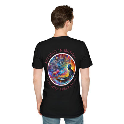 PoM's Mindfulness & Music collection ... "MELODIES IN MOTION" T-Shirt (Unisex, Softstyle, 100% Cotton, up to 5 sizes and up to 13 colours)