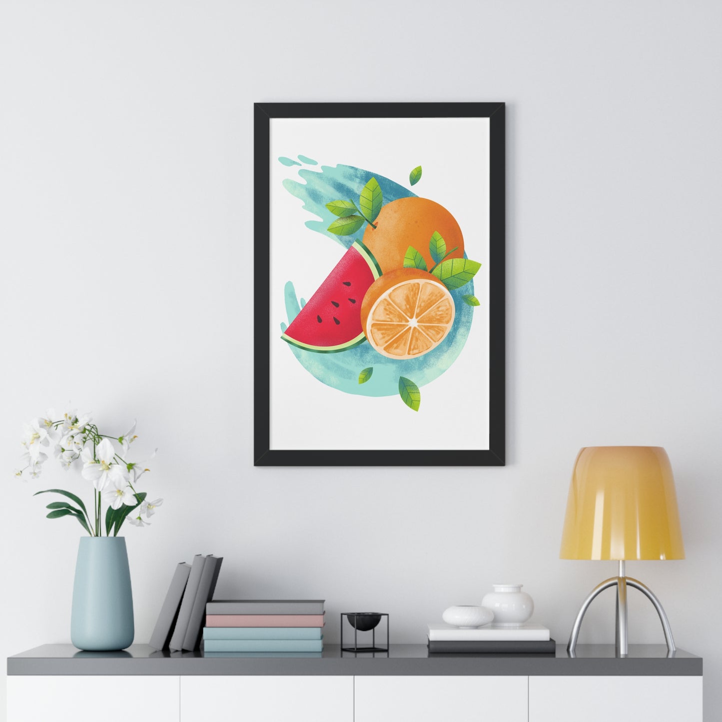 PoM's collection series "FRUITY LIFE" (PoM Edition #FL0004A-1123) - Framed Vertical Poster (eco-friendly, 3 frame colors, 3 sizes available)