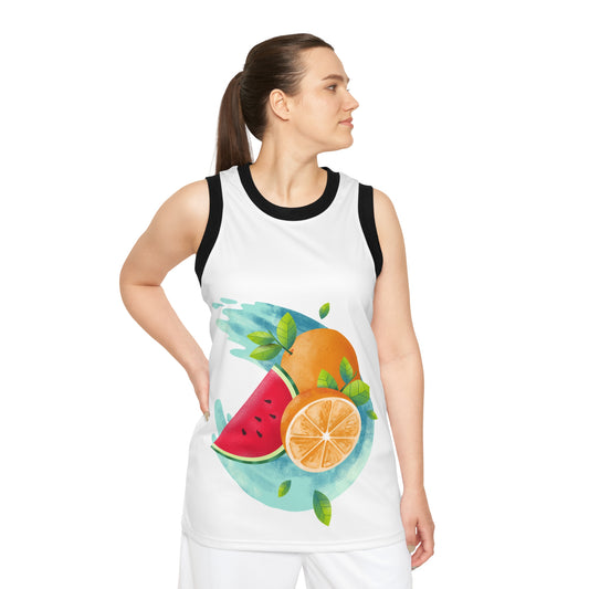 PoM's series Fruity Life ... Unisex Basketball Jersey(AOP, all over Print - 100% recycled polyester)