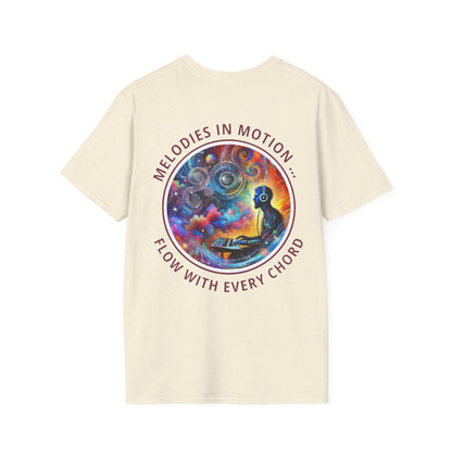 PoM's Mindfulness & Music collection ... "MELODIES IN MOTION" T-Shirt (Unisex, Softstyle, 100% Cotton, up to 5 sizes and up to 13 colours)