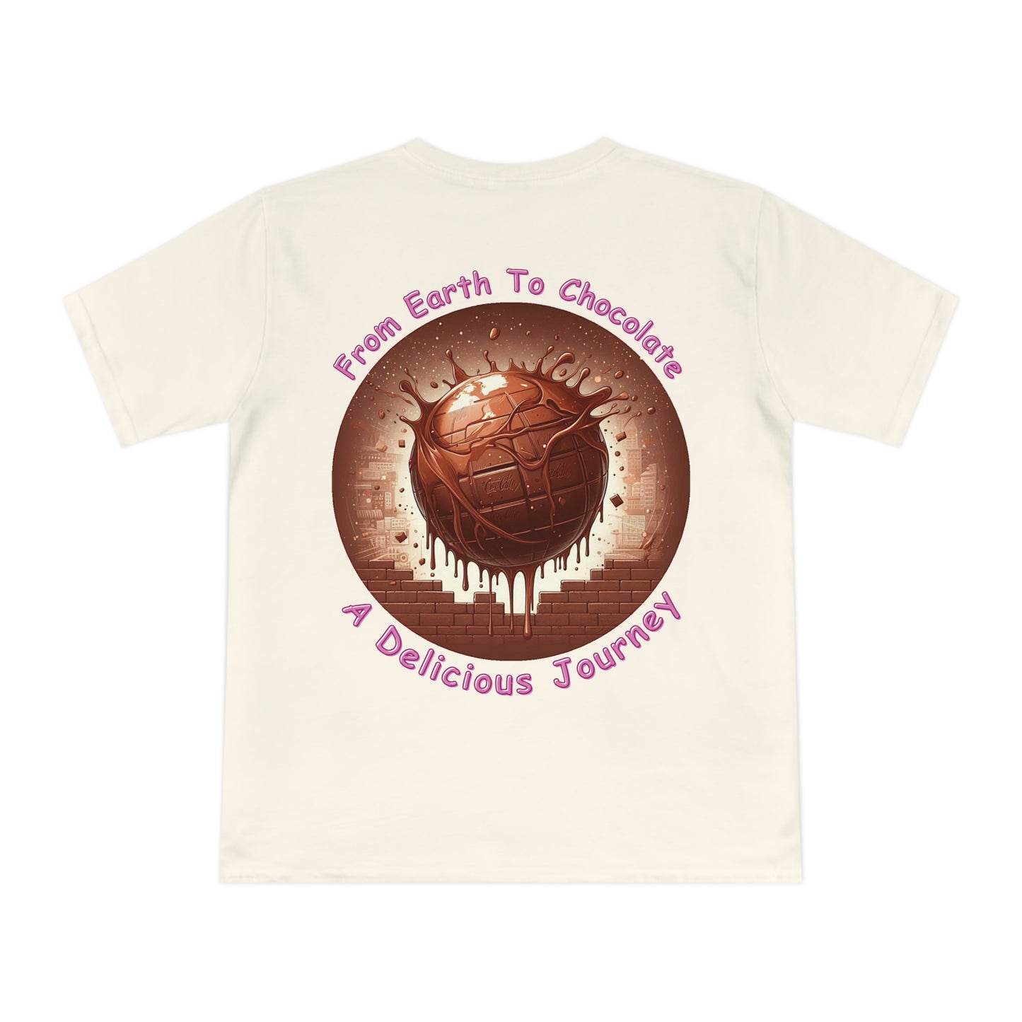 PoM's Fun & Joy for a Happy Life Collection ... FROM EARTH TO CHOCOLATE ... Unisex Classic Jersey T-shirt (100% organic cotton, PETA certified, light fabric, 7 sizes, up to 12 colours)