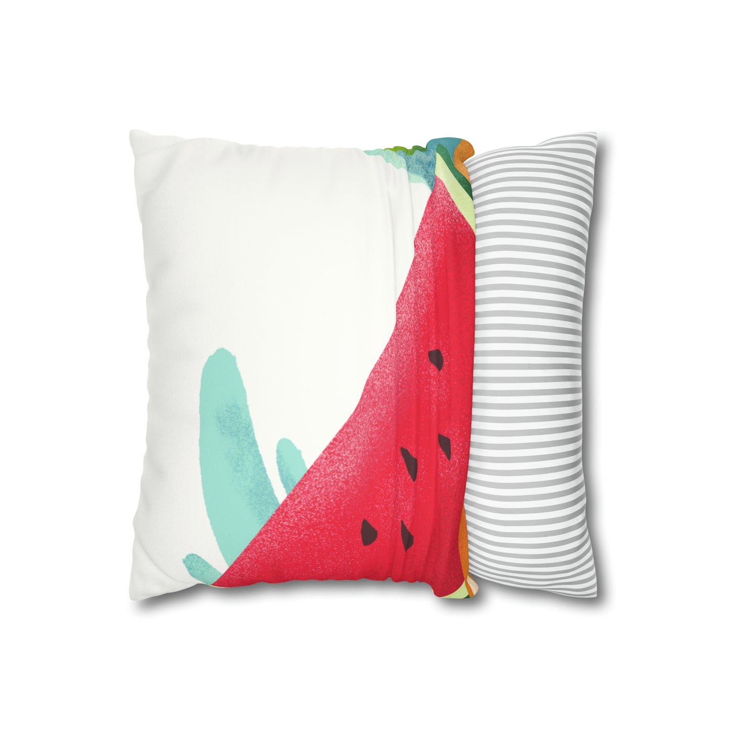 PoM's collection series "FRUITY LIFE"  (PoM Edition #FL0008A) - Faux Suede Square Pillow Case (double sided print, concealed zipper)