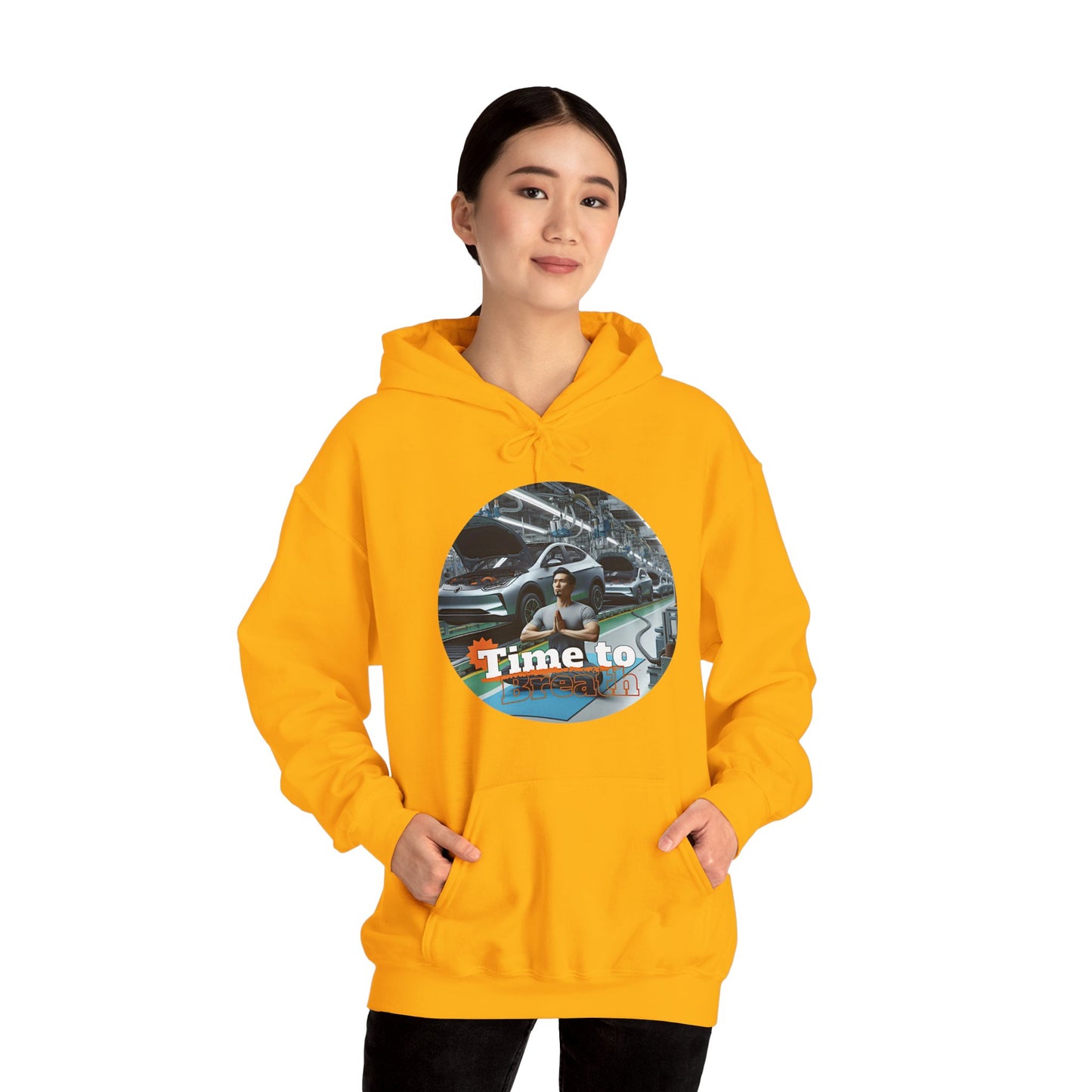 PoM's Mindfulness Collection ... TIME TO BREATH - Unisex Heavy Blend™ Hooded Sweatshirt (100% etically grown cotton, 8 sizes, up to 13 colors)