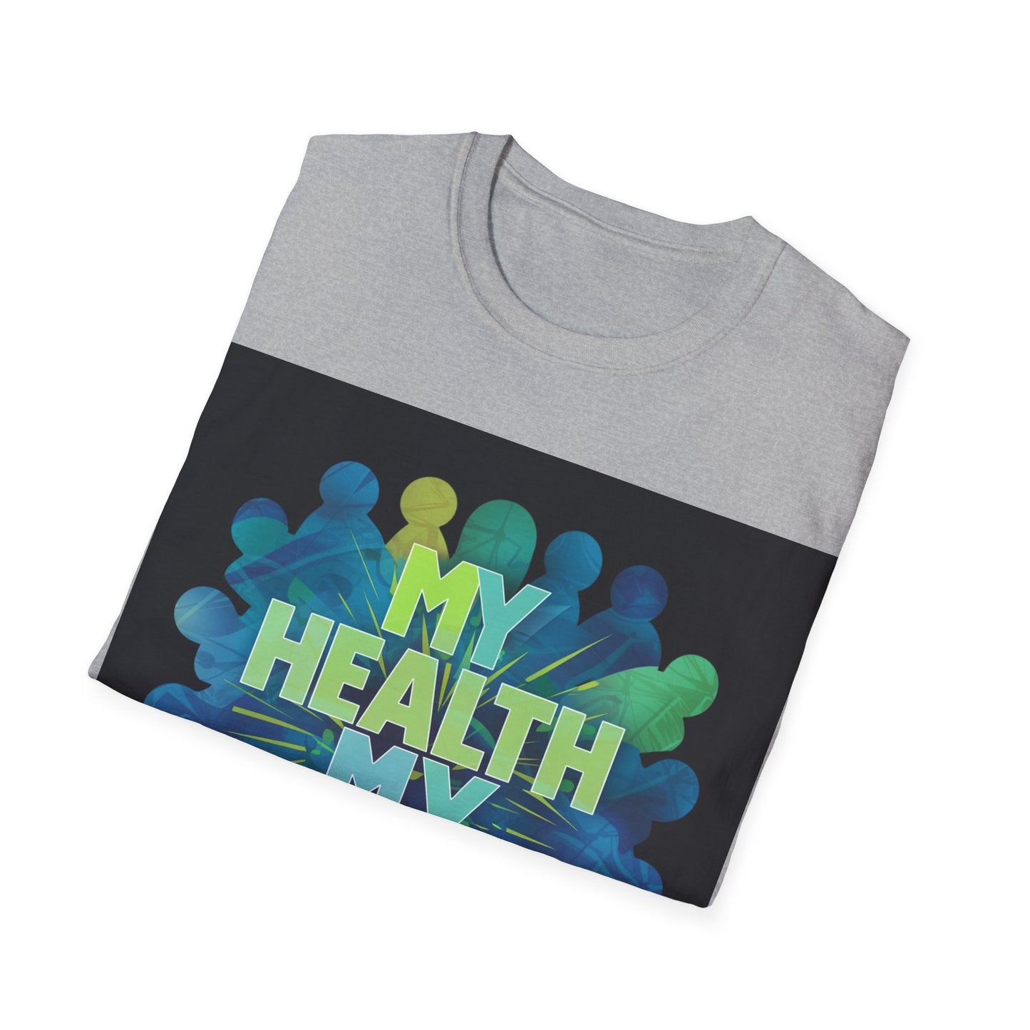 PoM's special series "International World HEALTH Day 2024 (7th April)" ... My Health, my right. - Unisex Softstyle T-Shirt (Print Front)