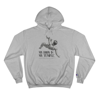 PoM's series of Mindfulness & Self Motivation ... "My Body is my Temple"  ... Sweatshirt (eco hooded, two-ply fleece, spacious pocket, 6 colours and sizes))