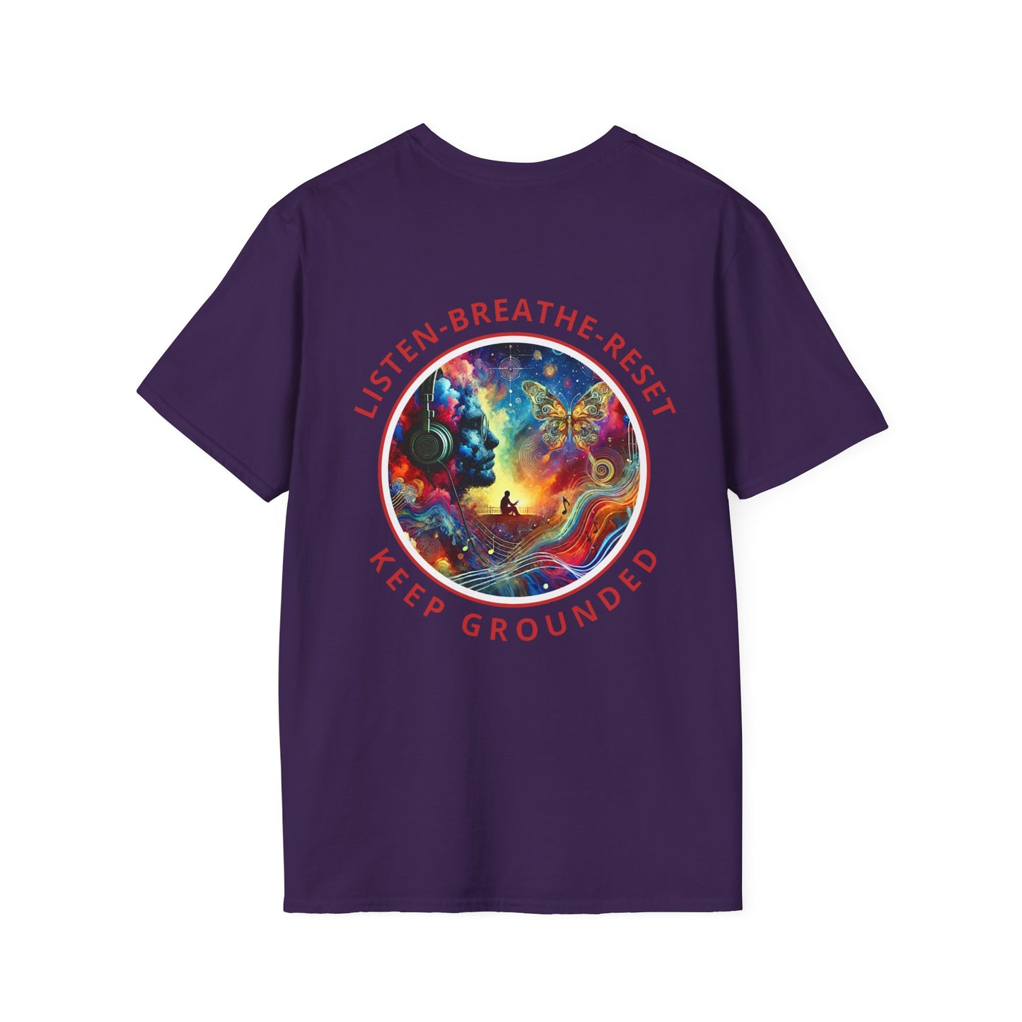 PoM's Music for Mindfulness Collection ... "KEEP GROUNDED ..." T-Shirt (Unisex, Softstyle, 100% Cotton, up to 6 sizes and 14 colours)