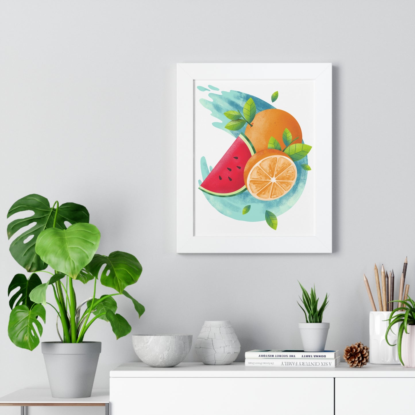 PoM's collection series "FRUITY LIFE" (PoM Edition #FL0004A-1123) - Framed Vertical Poster (eco-friendly, 3 frame colors, 3 sizes available)