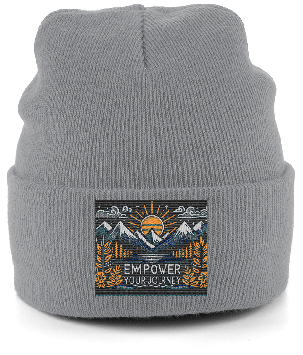 PoM's collection "Self Empowerment" ... Cuffed Beanie (unlimited colors embroidery: "Empower your Journey", 9 beanie colours)