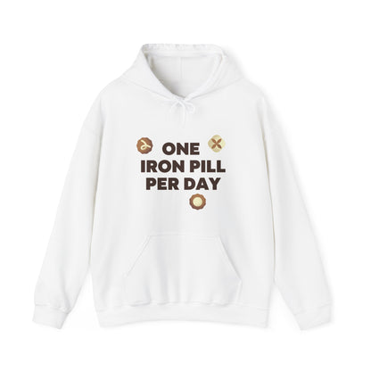 PoM's unique double print of Chocolate Joy ... Unisex Heavy Blend™ Sweatshirt (double-lined hood, puch pocket, 100% ethically grown cotton, 8 sizes (S-5XL))