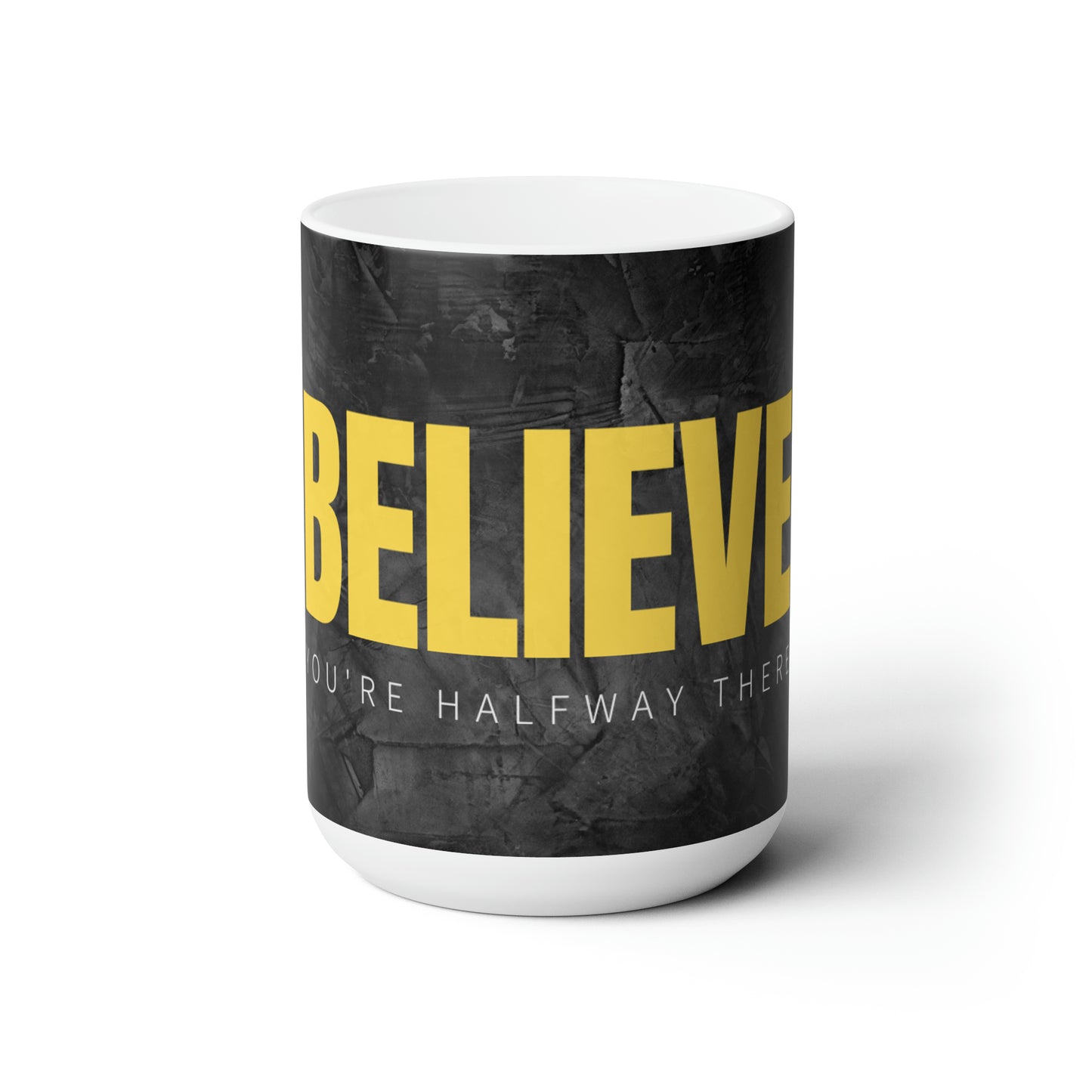 PoM's Self Motivation Bundle (#MSM-B06007A): BELIEVE ... Sweatshirt (Hoody), Mouse Pad, Tea & Coffee Mug (frosted Glass, Ceramic), Bumper Sticker and Magnet (rectangle)