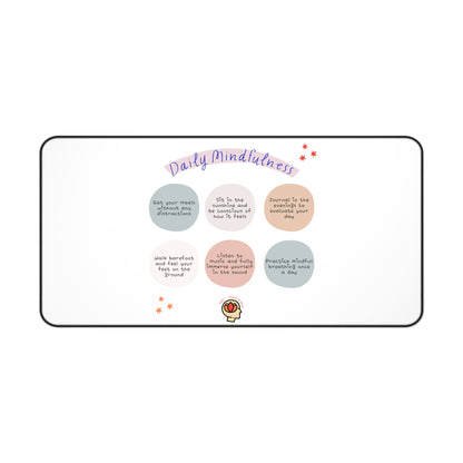 PoM's Mindfulness series ... Daily Mindfulness (6 x care taking) - durable Mouse pad - Desk Mat (neopren, anti-slip)