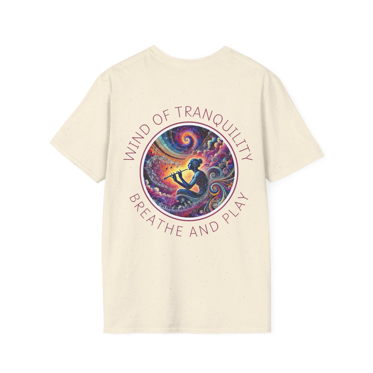 PoM's Mindfulness & Music collection ... "Wind of Tranquility" T-Shirt (Unisex, Softstyle, 100% Cotton, up to 6 sizes and 14 colours)