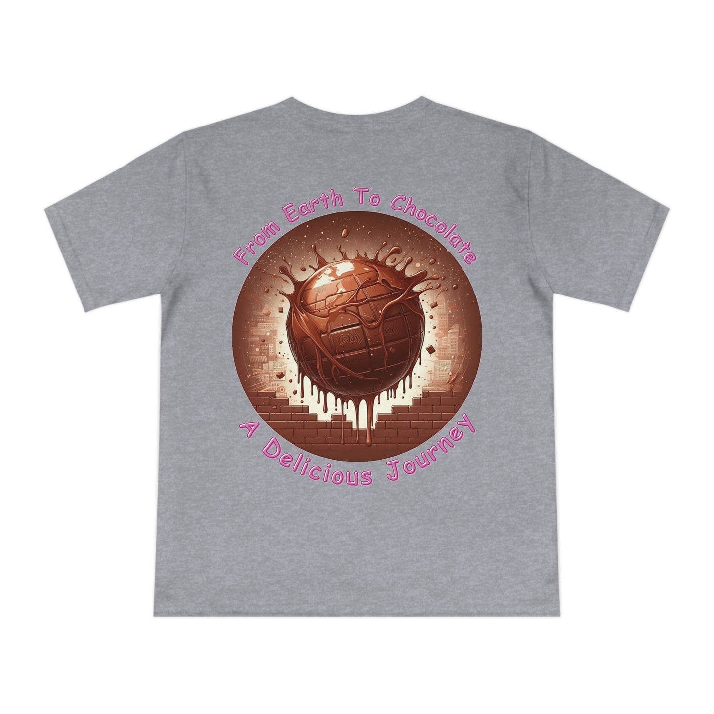 PoM's Fun & Joy for a Happy Life Collection ... FROM EARTH TO CHOCOLATE ... Unisex Classic Jersey T-shirt (100% organic cotton, PETA certified, light fabric, 7 sizes, up to 12 colours)