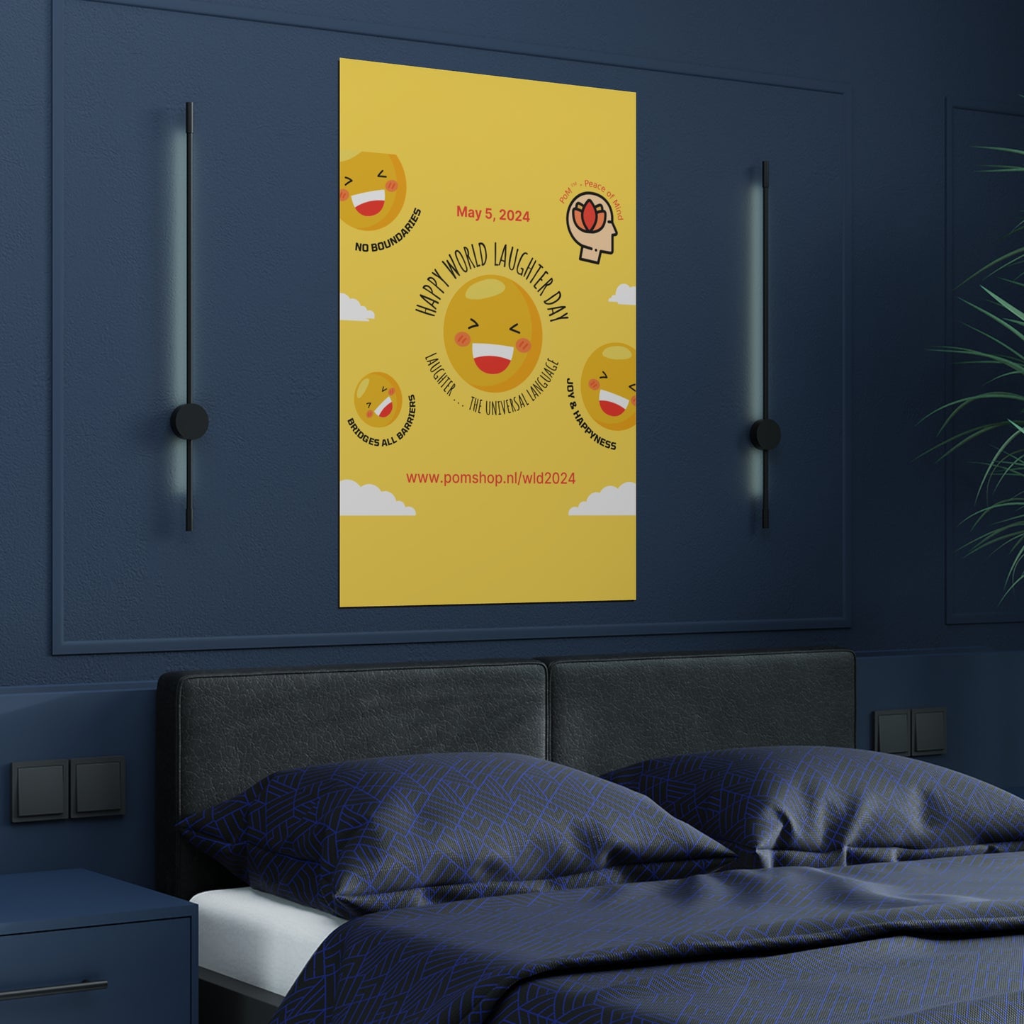 PoM's series Mindfulness & Self Motivation ... Happy World Laughter Day 2024 Poster (Satin paper, 300gsm, 6 sizes)