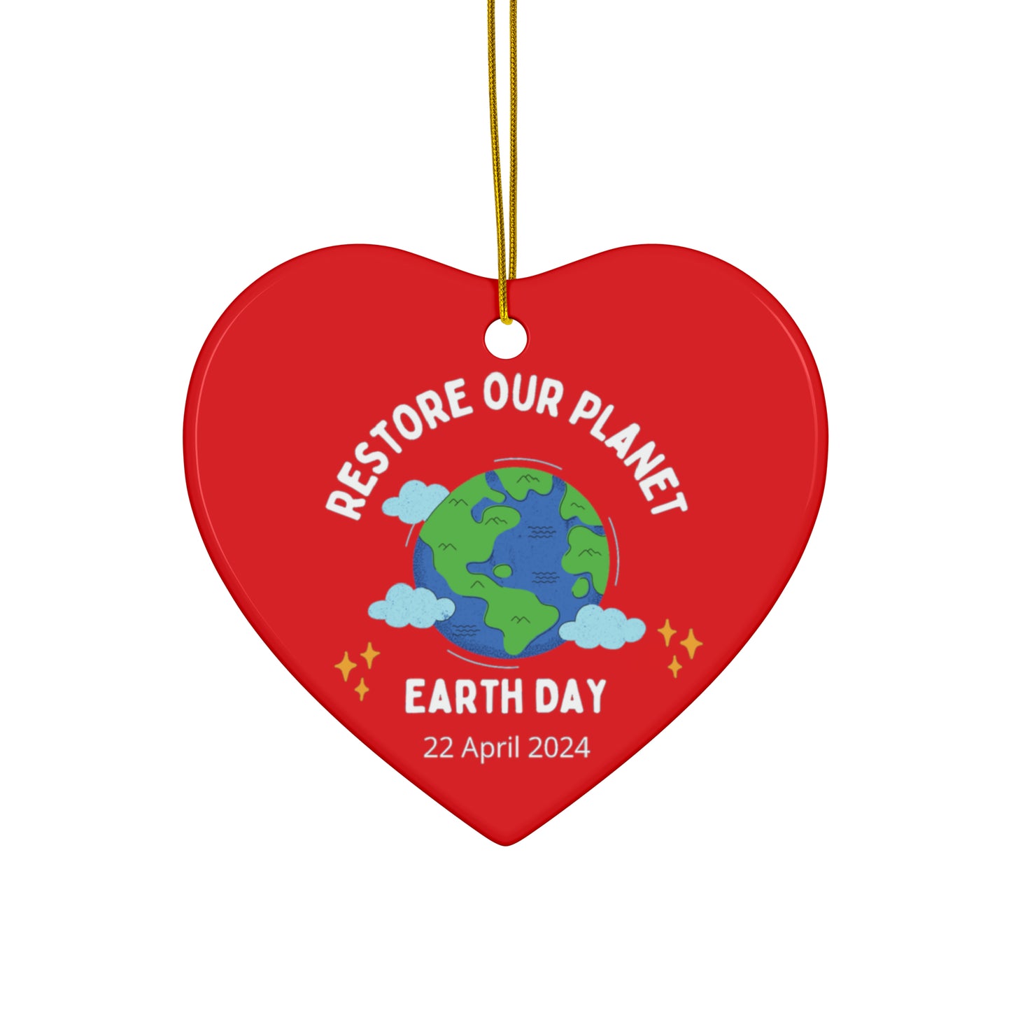 PoM's International EARTH Day series ... "Restore our Planet" ... Ceramic Ornaments (2 sided print, 2.5 mm thickness, 1pc or in bundles: 3pcs, 5pcs, 10pcs)