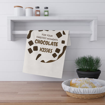 PoM's Fun & Joy for a Happy Life Collection ... CHOCOLATE KISSES Kitchen Towel (2 materials: cotton twill, polyester - one size: 18" × 30" / 45.72cm × 76.2cm)