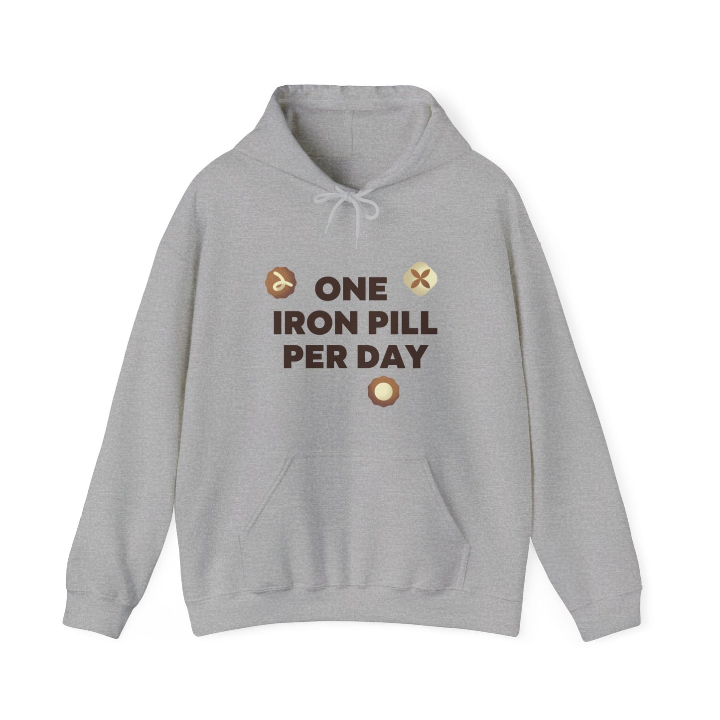 PoM's unique double print of Chocolate Joy ... Unisex Heavy Blend™ Sweatshirt (double-lined hood, puch pocket, 100% ethically grown cotton, 8 sizes (S-5XL))