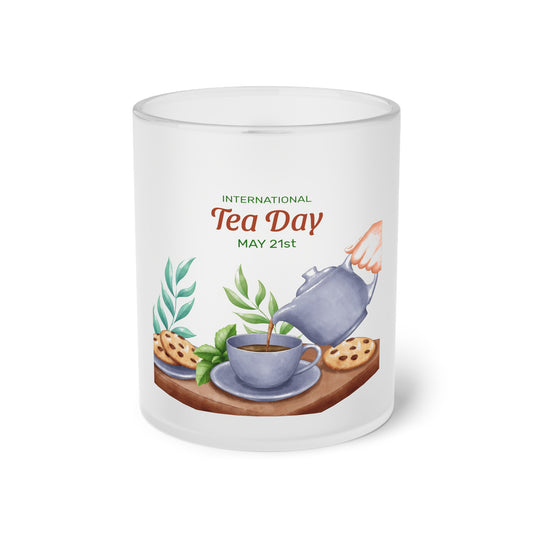 PoM's International TEA Day series ... Glass Tea Mug (frosted, 11 oz / 0.33l, dishwasher-safe)