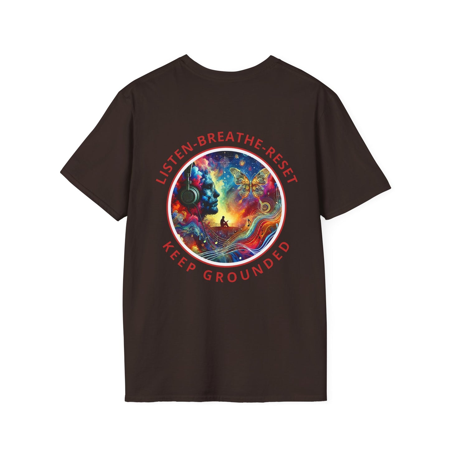 PoM's Music for Mindfulness Collection ... "KEEP GROUNDED ..." T-Shirt (Unisex, Softstyle, 100% Cotton, up to 6 sizes and 14 colours)