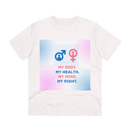 PoM's special series International World HEALTH Day 2024 ... "My Health, my right." - Cotton T-shirt (100% Organic - Unisex, 10 sizes and 12 colours)