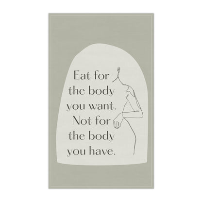 PoM's series "Healthy Nutrition & Diet" ... affirmation Kitchen Towel (2 materials: cotton twill, polyester - one size: 18" × 30" / 45.72cm × 76.2cm)