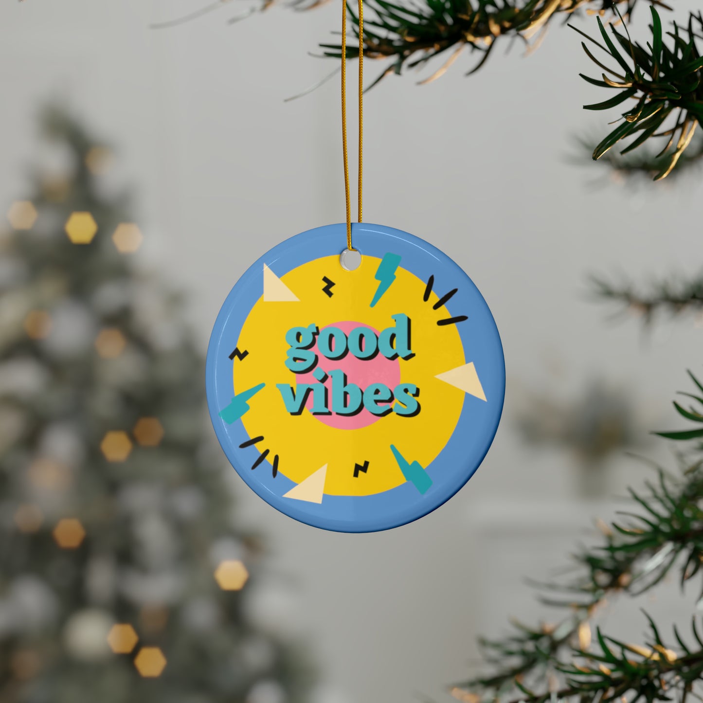 PoM's Mindfulness series ... Good Vibes ... Ceramic Ornaments (2 sided print, 2.5 mm thickness, 1pc or in bundles: 3pcs, 5pcs, 10pcs)