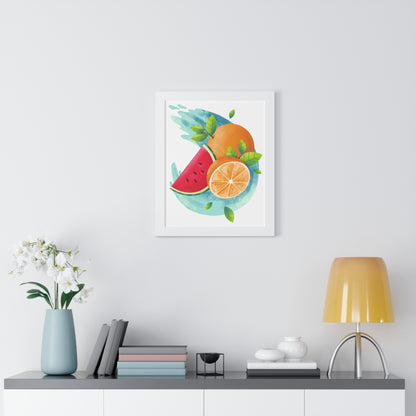 PoM's collection series "FRUITY LIFE" (PoM Edition #FL0004A-1123) - Framed Vertical Poster (eco-friendly, 3 frame colors, 3 sizes available)