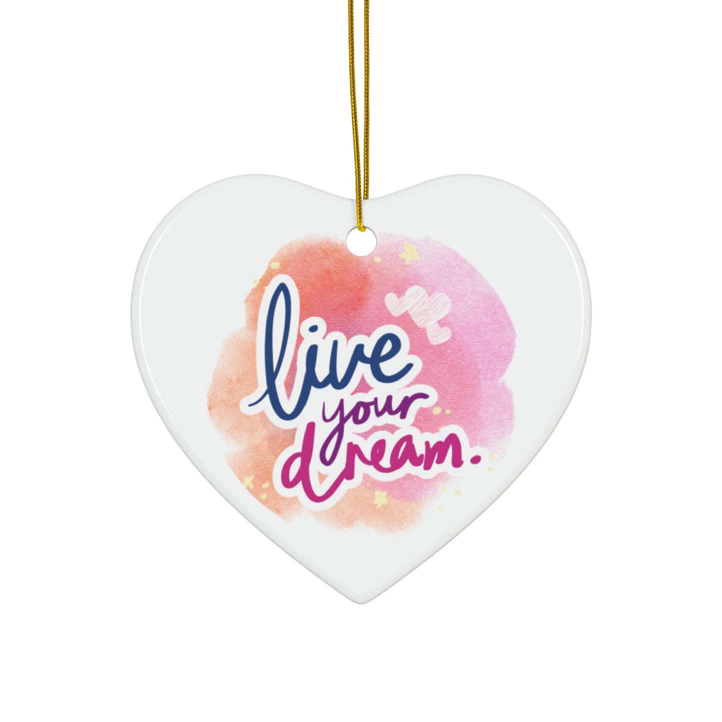 PoM's Mindfulness & Selfmotivation series ... Live your Dream ... Ceramic Ornaments (2 sided print, 2.5 mm thickness, 1pc or in bundles: 3pcs, 5pcs, 10pcs)