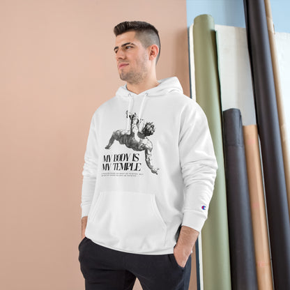 PoM's series of Mindfulness & Self Motivation ... "My Body is my Temple"  ... Sweatshirt (eco hooded, two-ply fleece, spacious pocket, 6 colours and sizes))