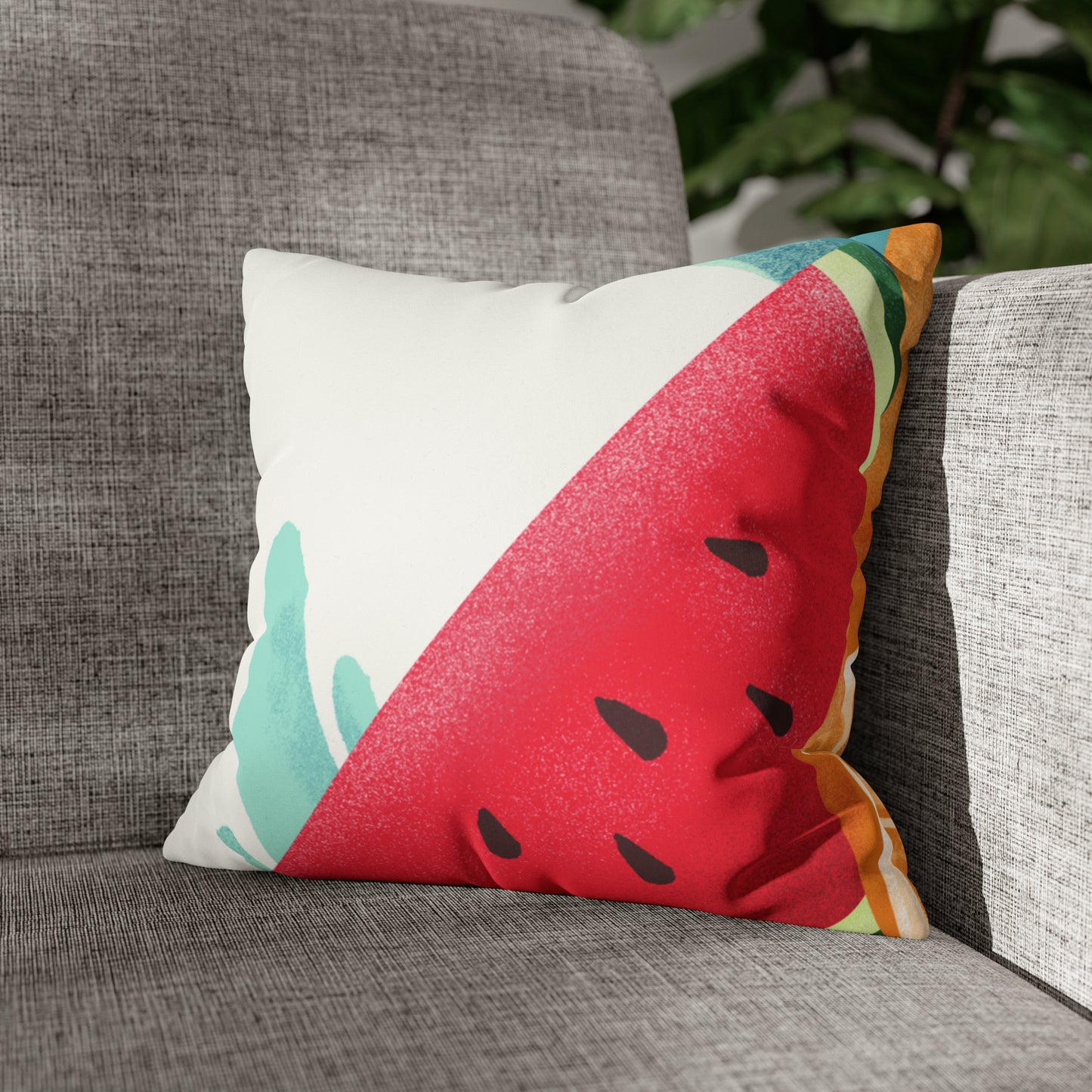 PoM's collection series "FRUITY LIFE"  (PoM Edition #FL0008A) - Faux Suede Square Pillow Case (double sided print, concealed zipper)