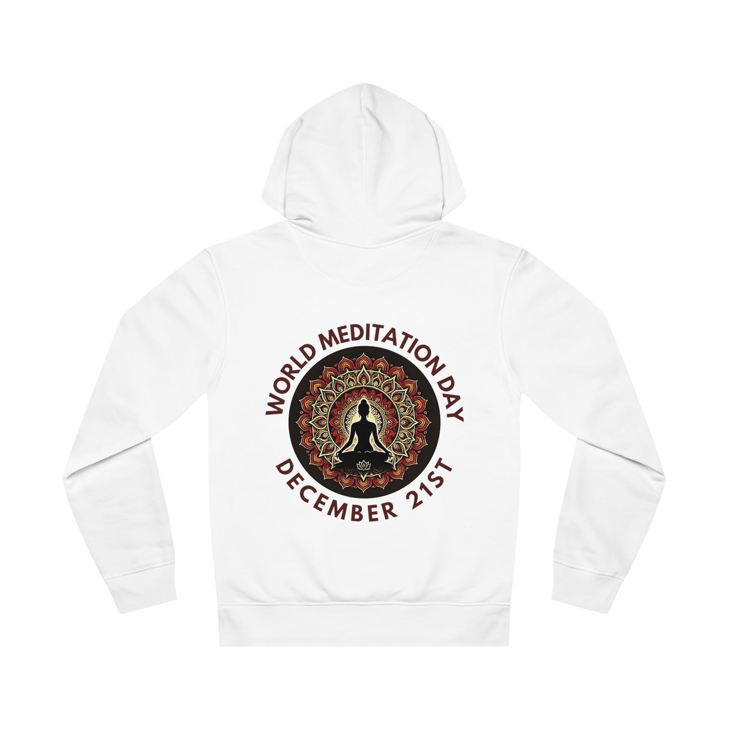 PoM's Mindfulness Collection ... special edition "World Meditation Day" (inauguration) - Unisex DRUMMER HOODIE (organic cotton and recycled polyester, up to 6 sizes and 8 colour)